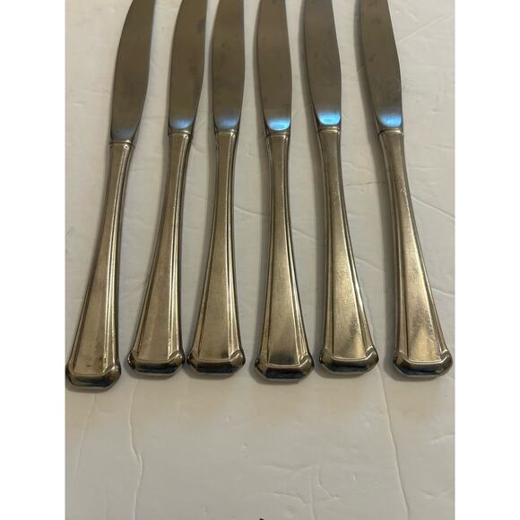 Vtg Oneida Maestro St Leger Aberdeen Stainless Flatware Dinner Knives Set Of 6 - Picture 6 of 6